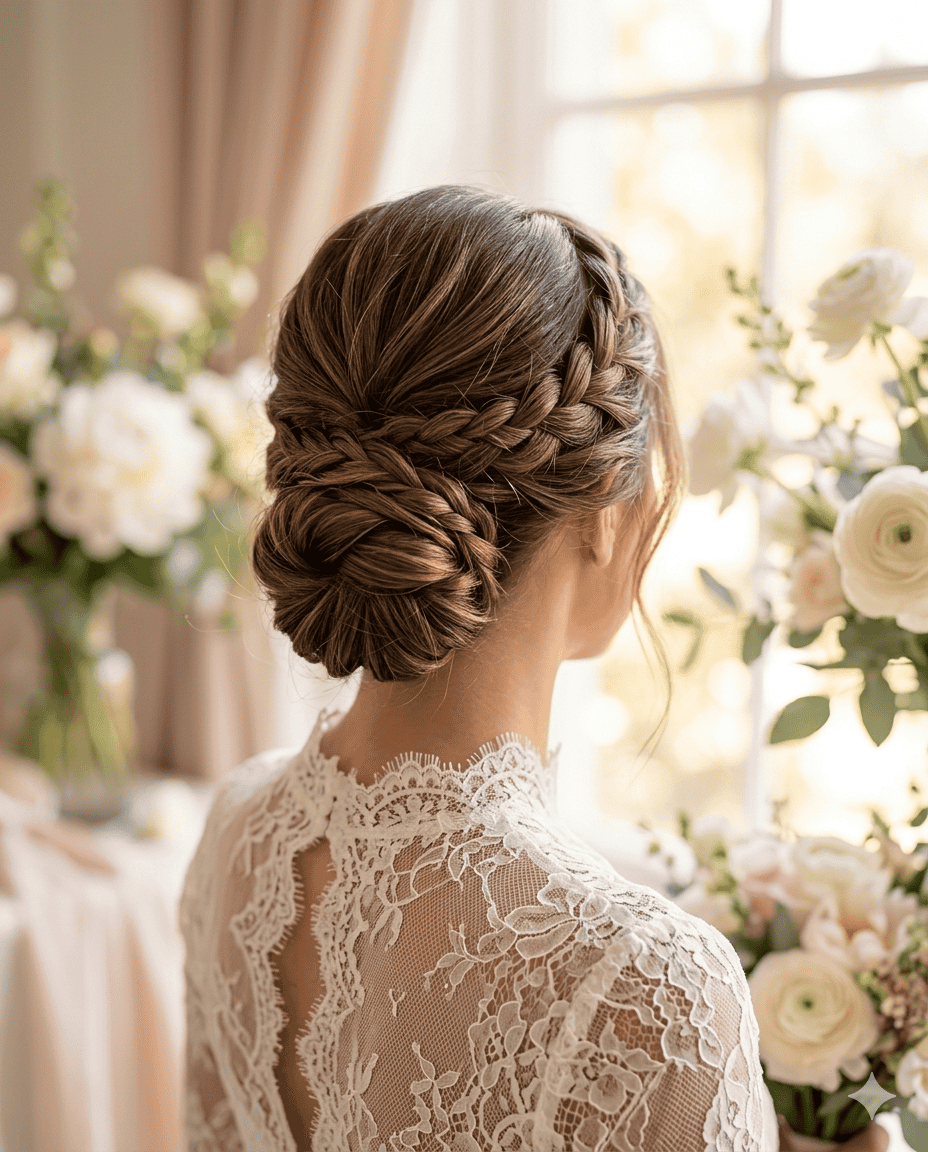 Peinado de Novia o Madrina (Recogido Bajo con Trenzas)